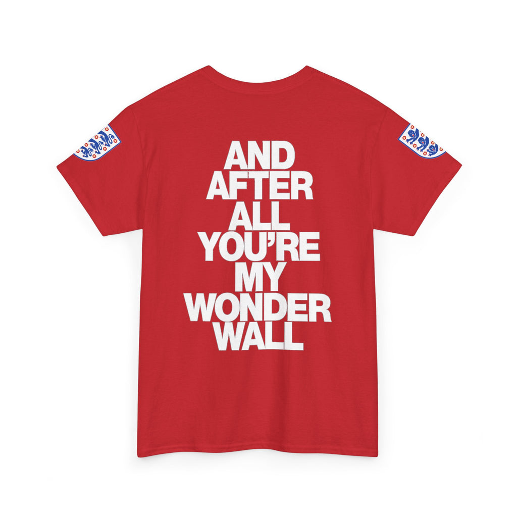 England Football Tee — "And After All You're My Wonderwall" Lyrics Tee