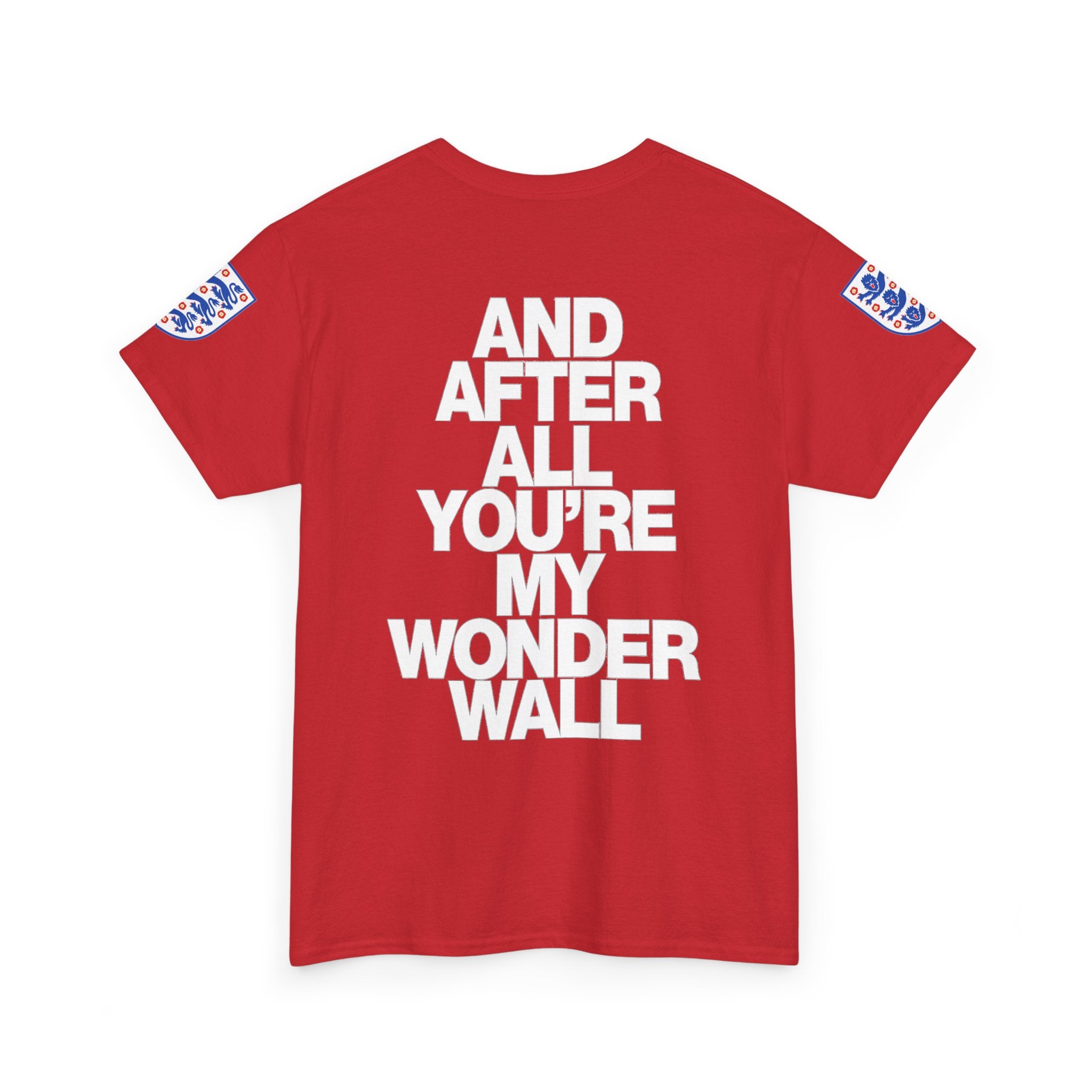 England Football Tee — "And After All You're My Wonderwall" Lyrics Tee