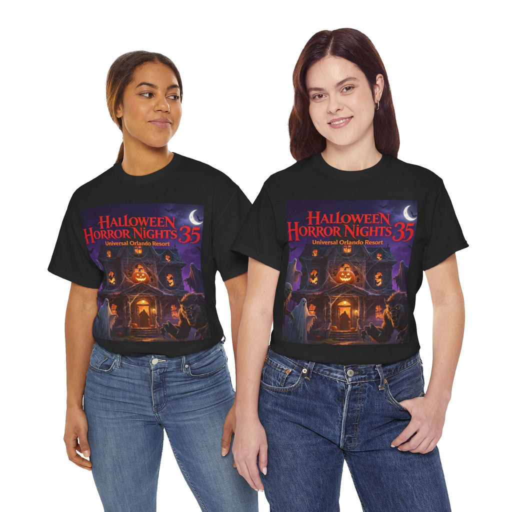 Halloween Horror Nights 35 T-Shirt — Haunted House Pumpkin Graphic Tee