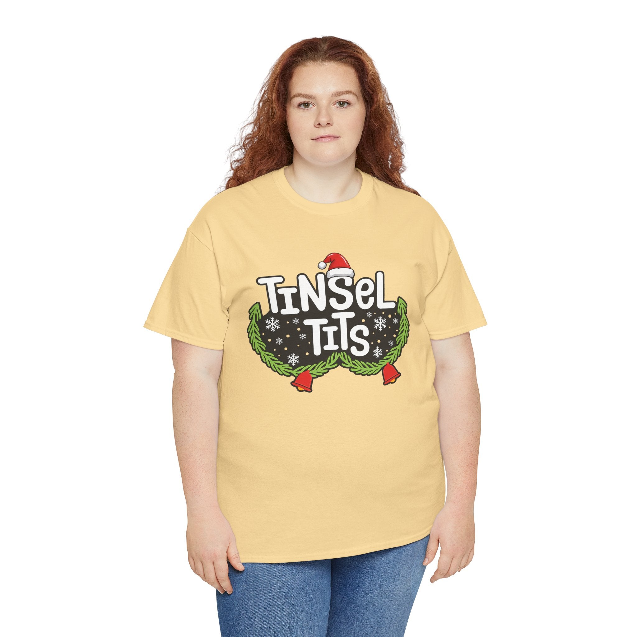 T-Shirt — "Tinsel Tits" Funny Christmas Wreath Holiday Tee