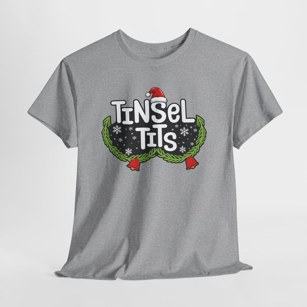 T-Shirt — "Tinsel Tits" Funny Christmas Wreath Holiday Tee