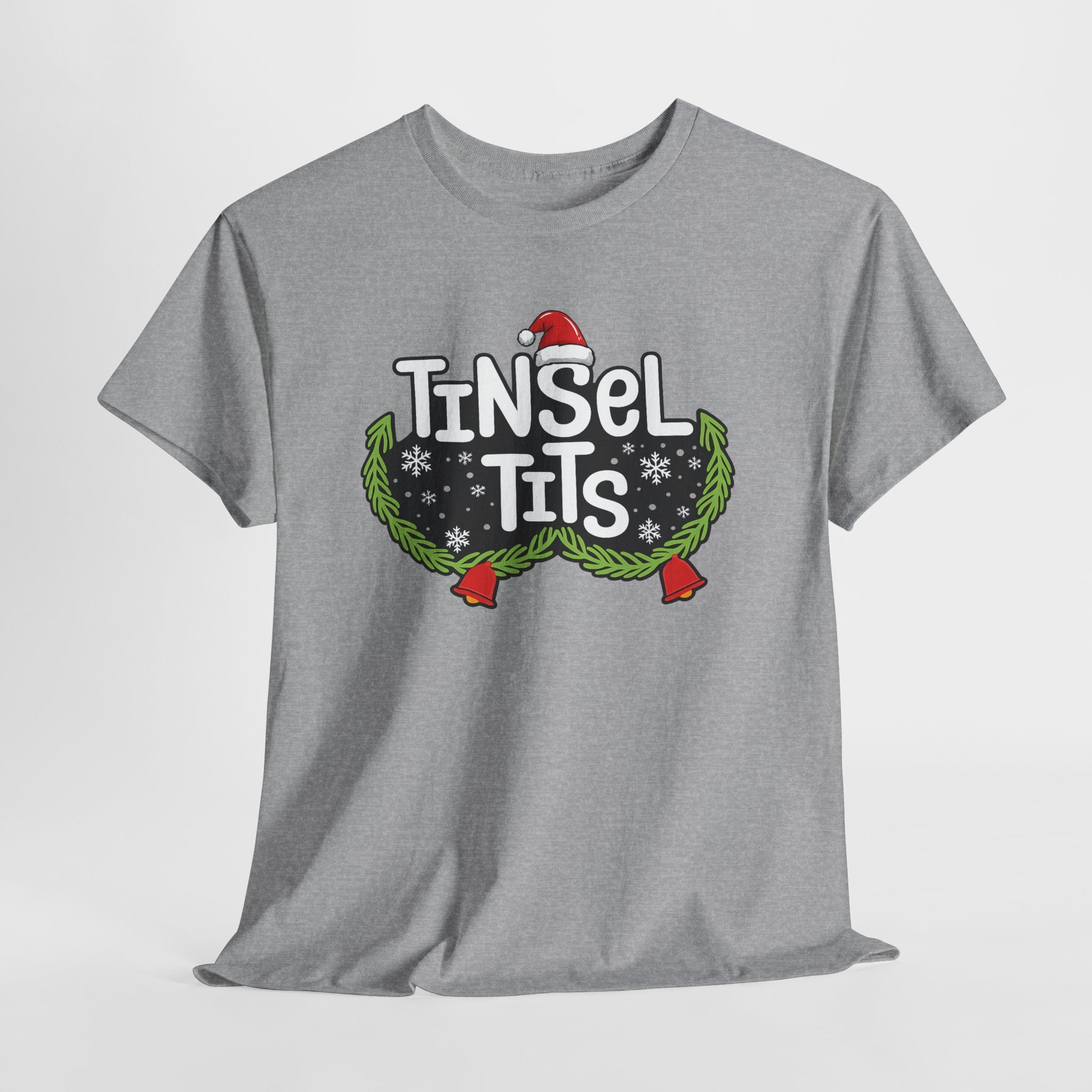 T-Shirt — "Tinsel Tits" Funny Christmas Wreath Holiday Tee