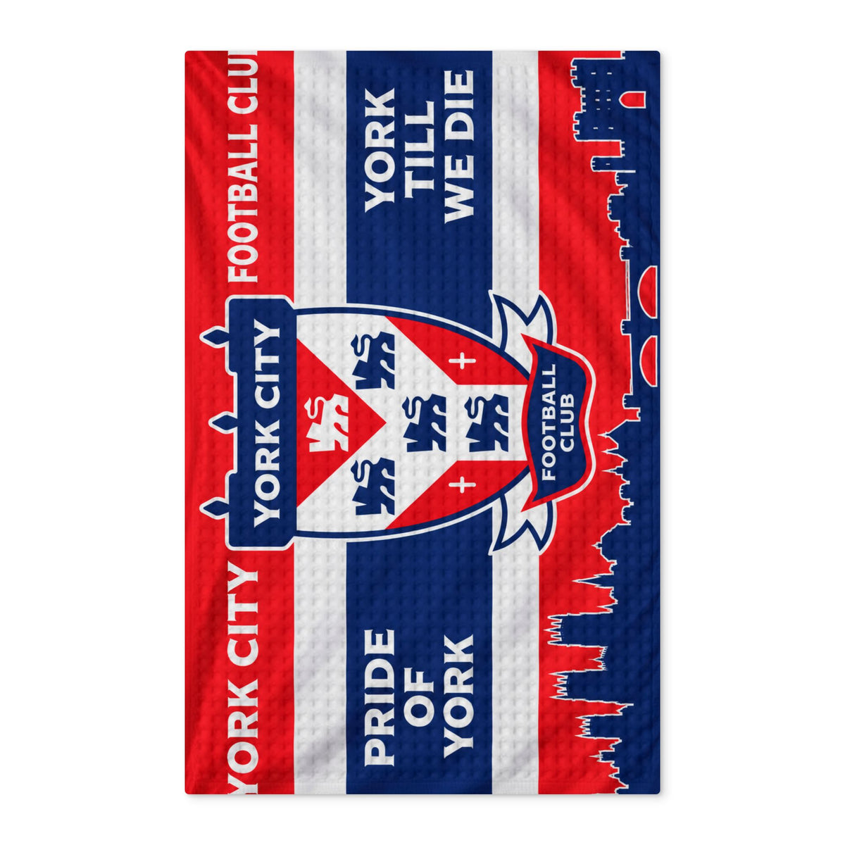 York City Football Club Waffle Tea Towel — Double-Sided ‘Pride of York’ Kitchen Towel
