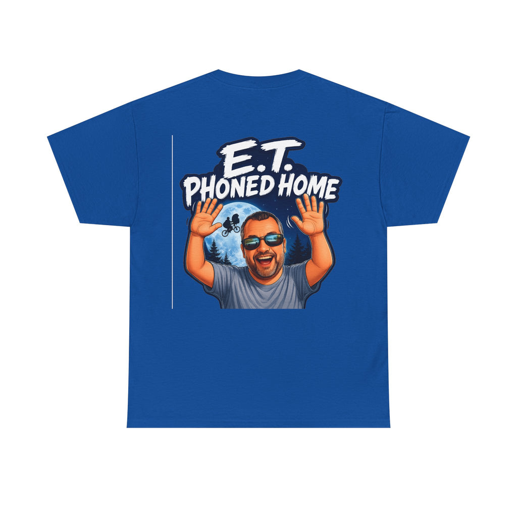 Graphic Tee — "E.T. Phoned Home" Smiling Guy Retro Design