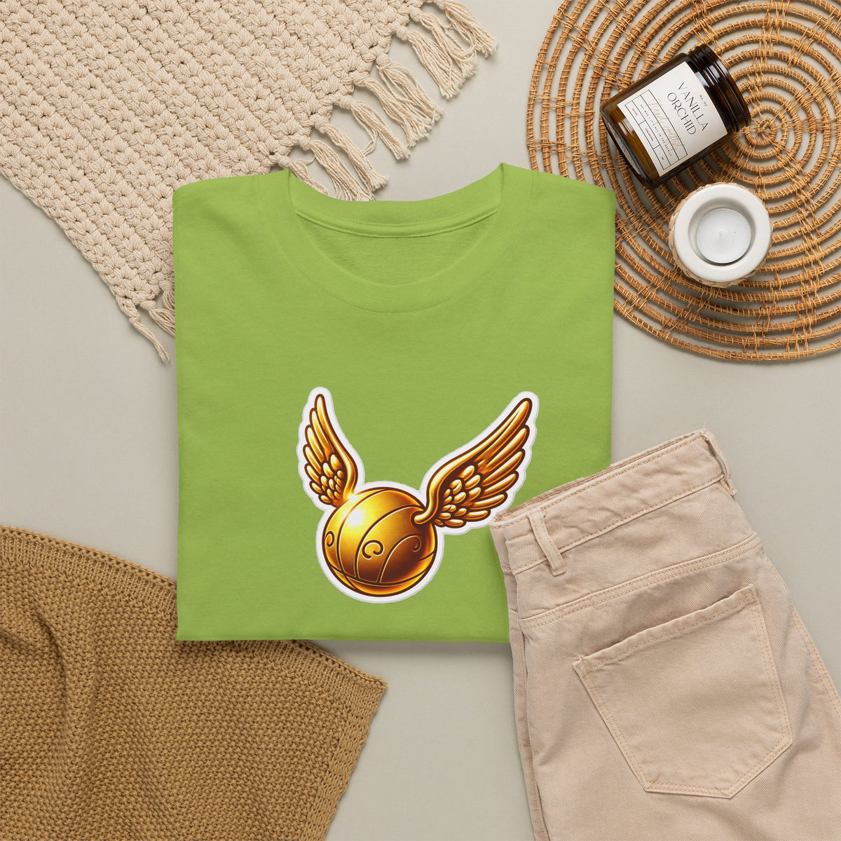 Golden Snitch Cotton T‑Shirt — Quidditch Wizarding Fan Tee
