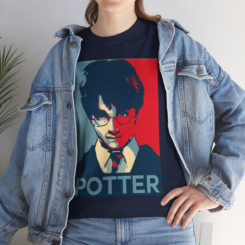 Harry Potter Inspired Vintage Wizard Portrait Cotton T‑Shirt — 'Potter' Graphic Tee