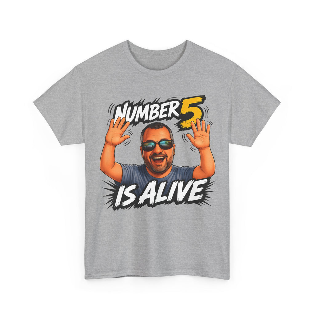Number 5 Is Alive Graphic Tee — Funny Meme Face T‑Shirt