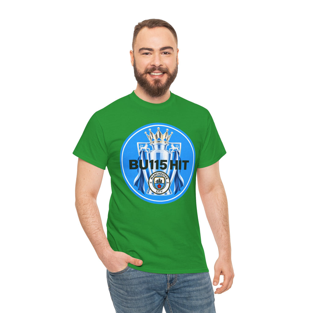 Manchester City Anti Premier League Charges Cotton T-Shirt — 'BU11SH1T' Blue Crown Football Shirt