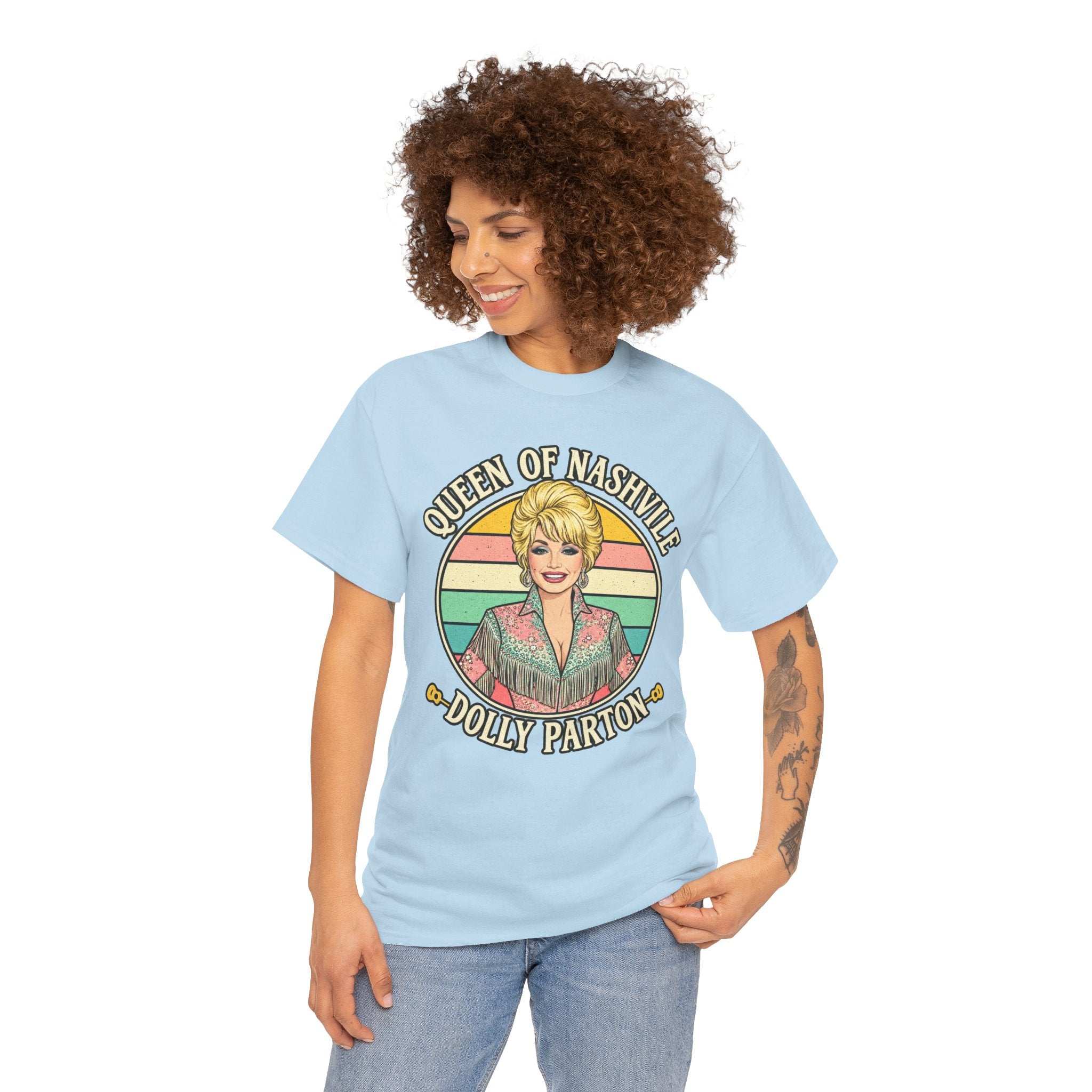 Queen of Nashville Graphic Tee — Dolly Parton Retro Portrait Shirt