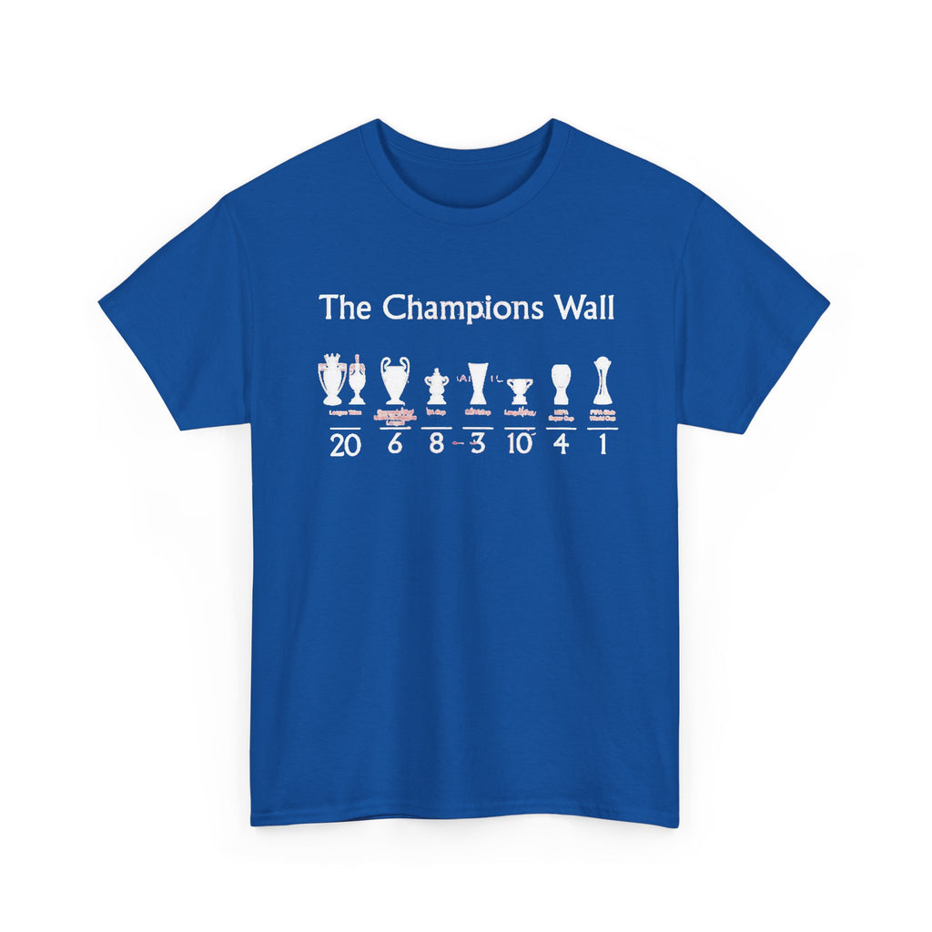 Liverpool The Champions Wall T-Shirt – Soccer/Football Trophy Timeline Tee