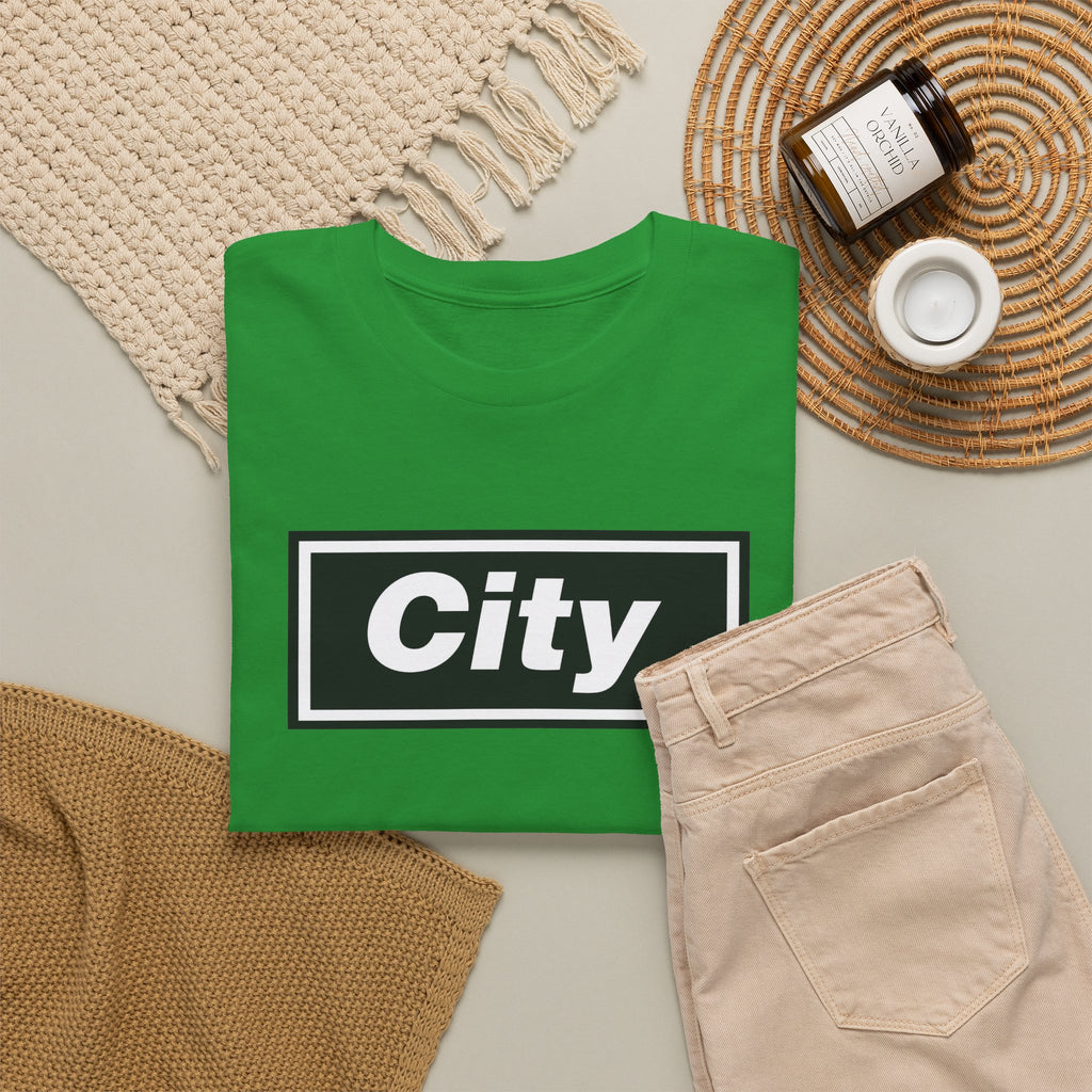 Man City Inspired Box Logo T‑Shirt — Minimal Urban Graphic Tee