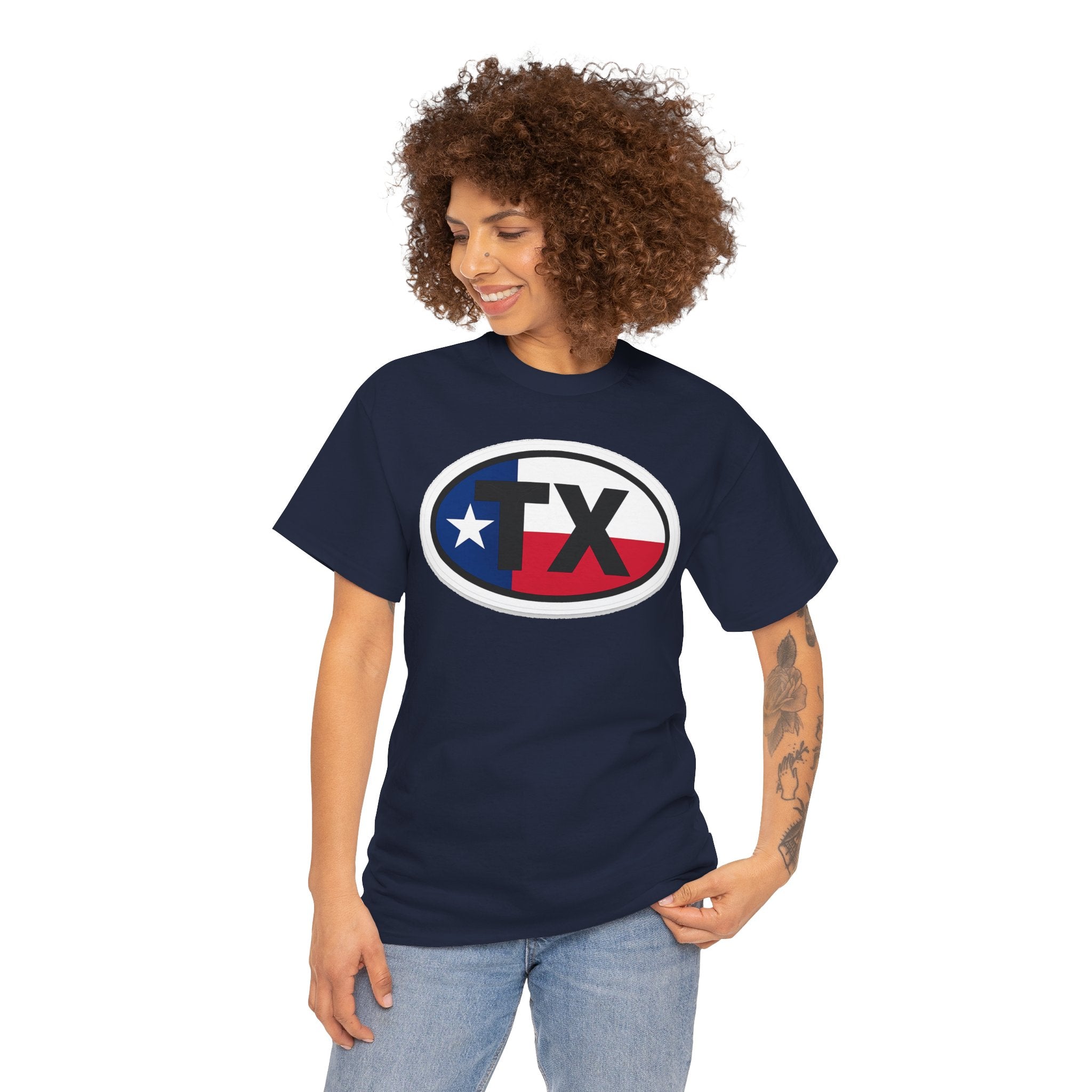 Texas Flag TX Oval T-Shirt — Patriotic Lone Star Tee