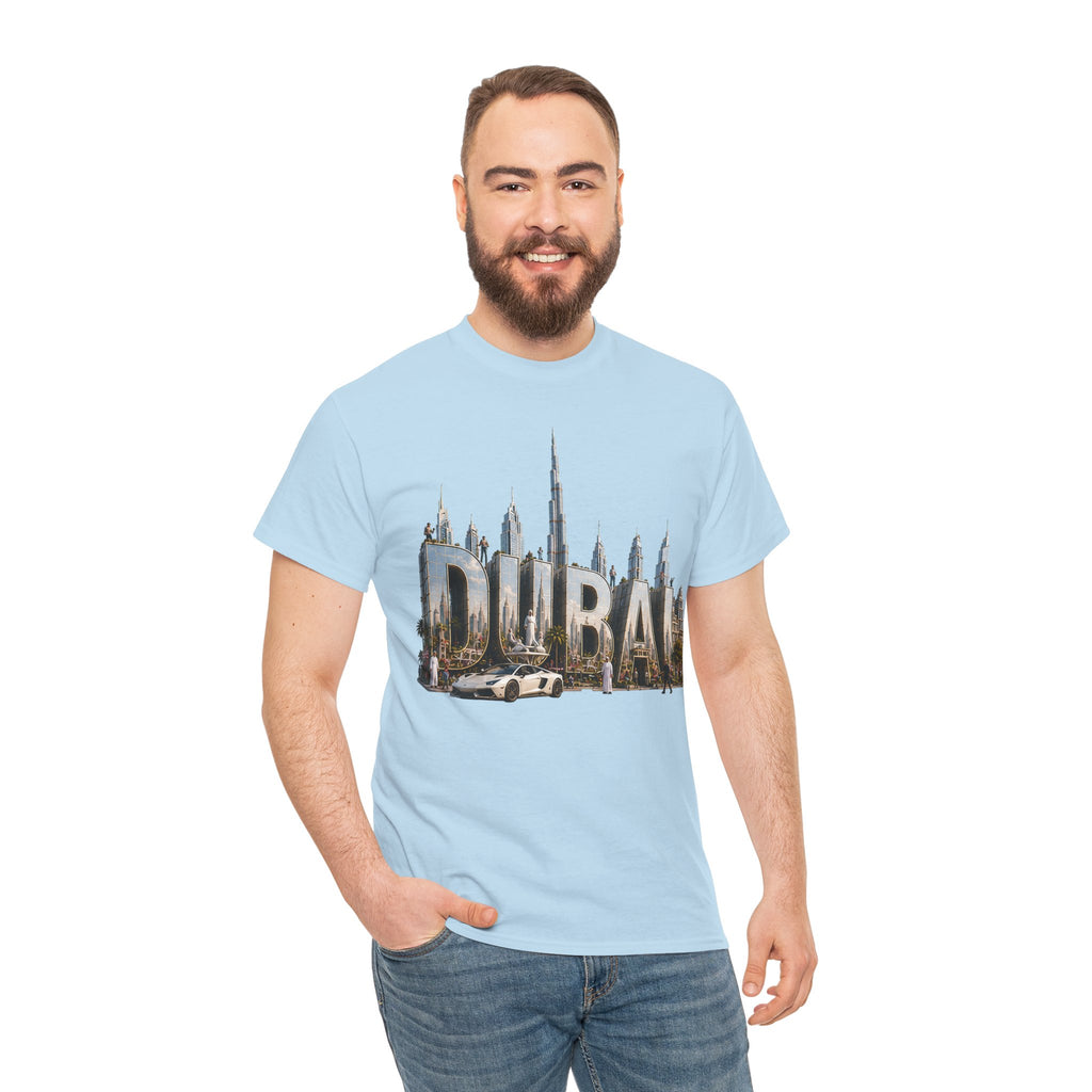 Dubai Skyline T-Shirt — Dubai Cityscape Graphic Tee with Burj Khalifa