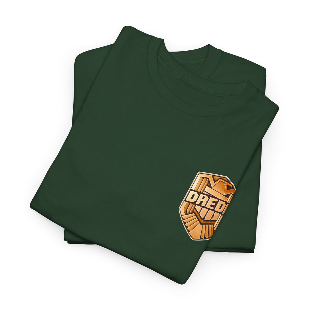 Dredd Shield Badge T-Shirt — Retro Law Enforcement Logo Tee