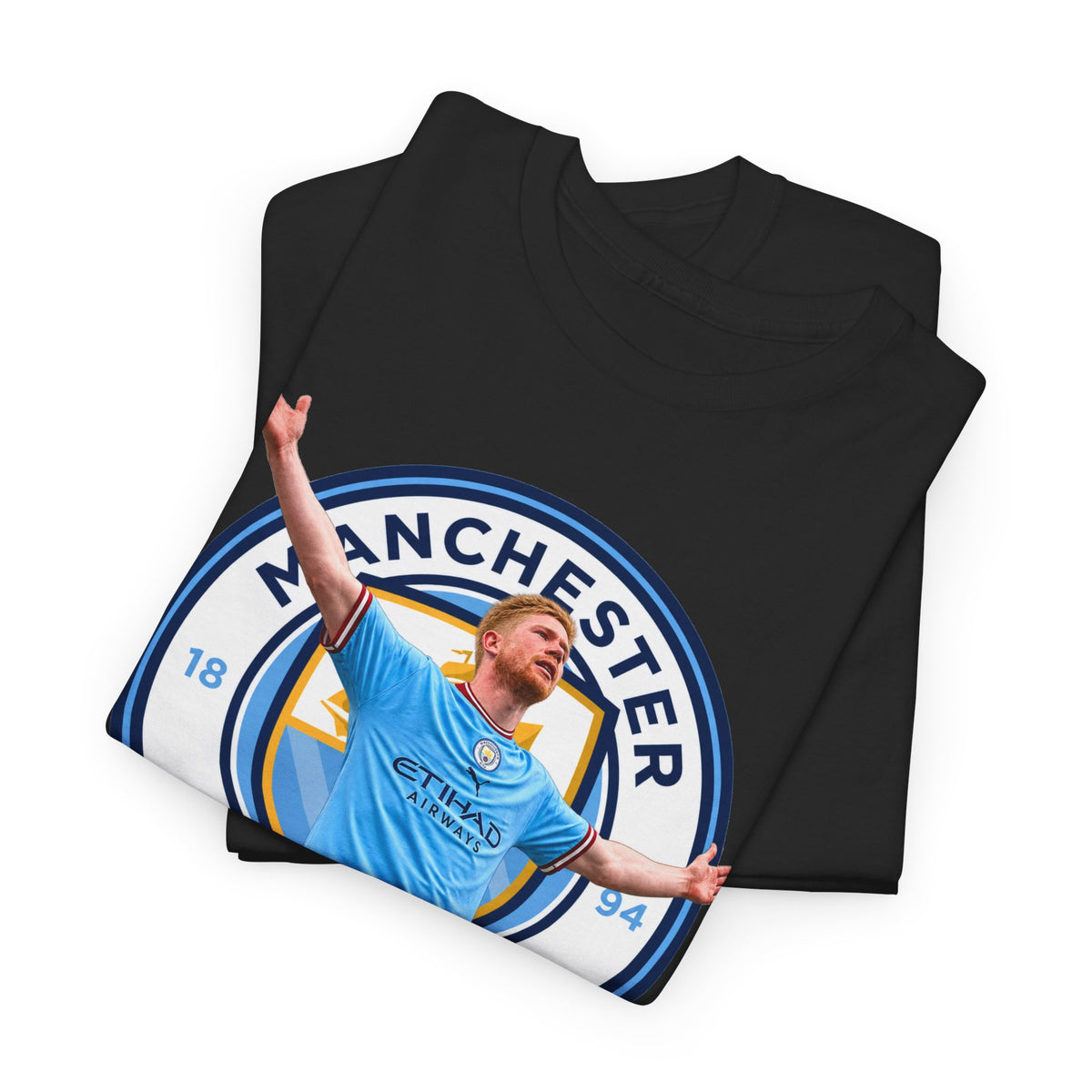 Kevin De Bruyne Manchester Football Club Legend Cotton T-Shirt — Player Celebration Graphic T-Shirt