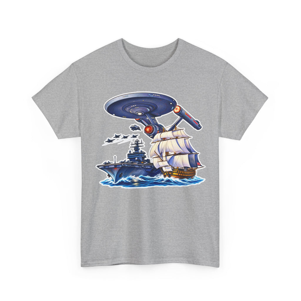 Nautical Starship Called Enterprise T-Shirt — Vintage Sailing Ship Meets Spaceship Graphic Tee