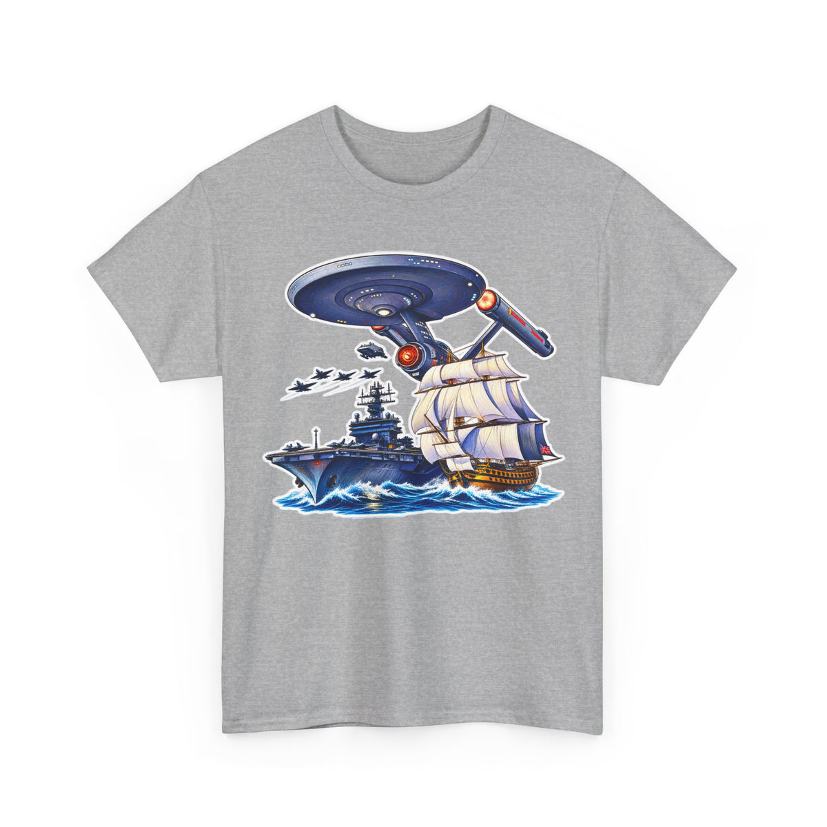 Nautical Starship Called Enterprise T-Shirt — Vintage Sailing Ship Meets Spaceship Graphic Tee