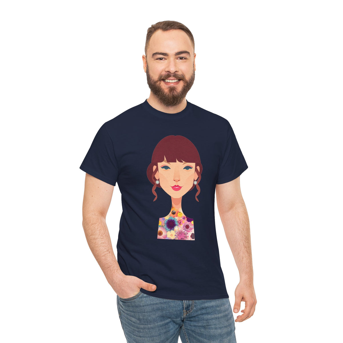 T Swift Illustration Cotton T-Shirt