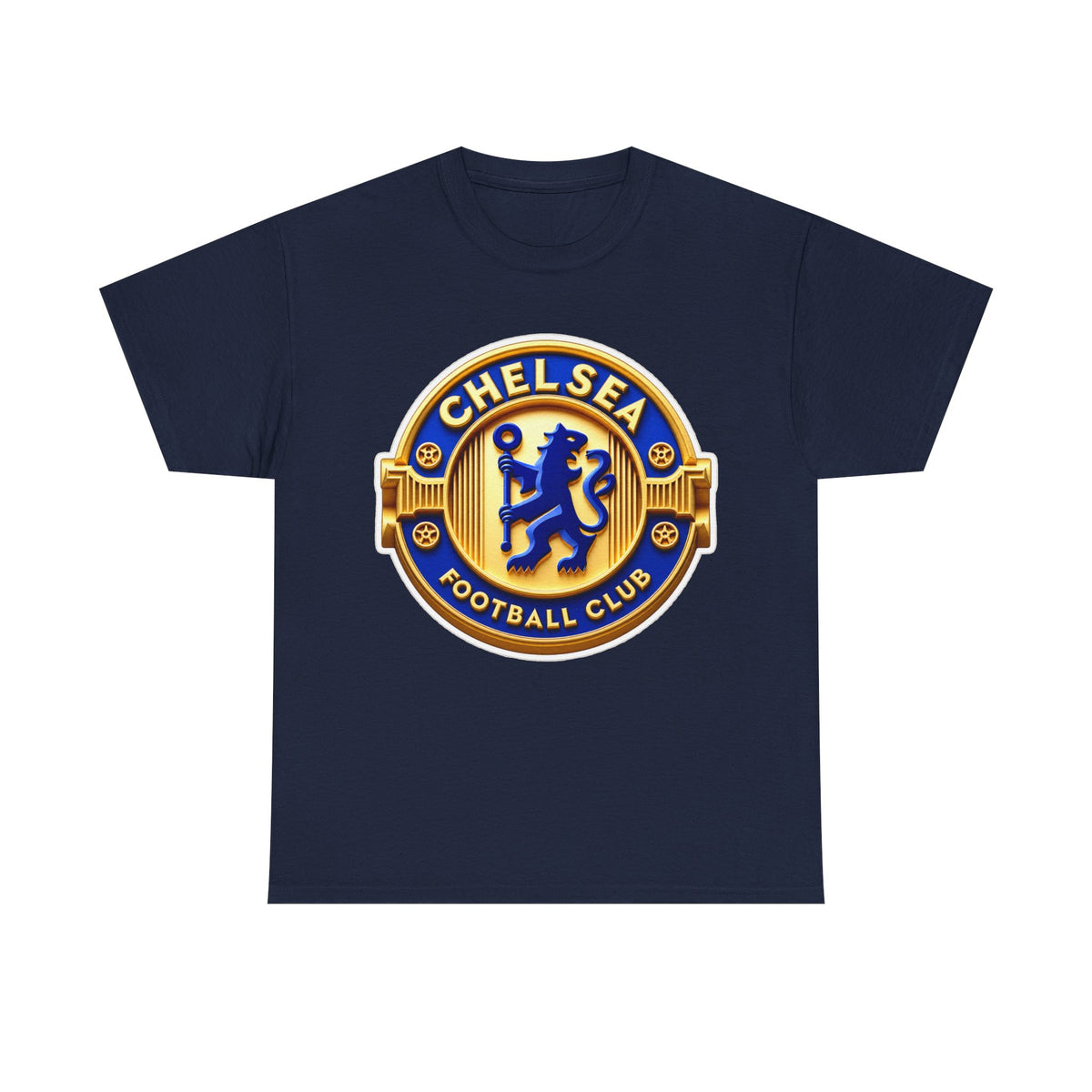 Chelsea Football Club Crest Tee — Retro Blue & Gold Soccer Emblem T-Shirt