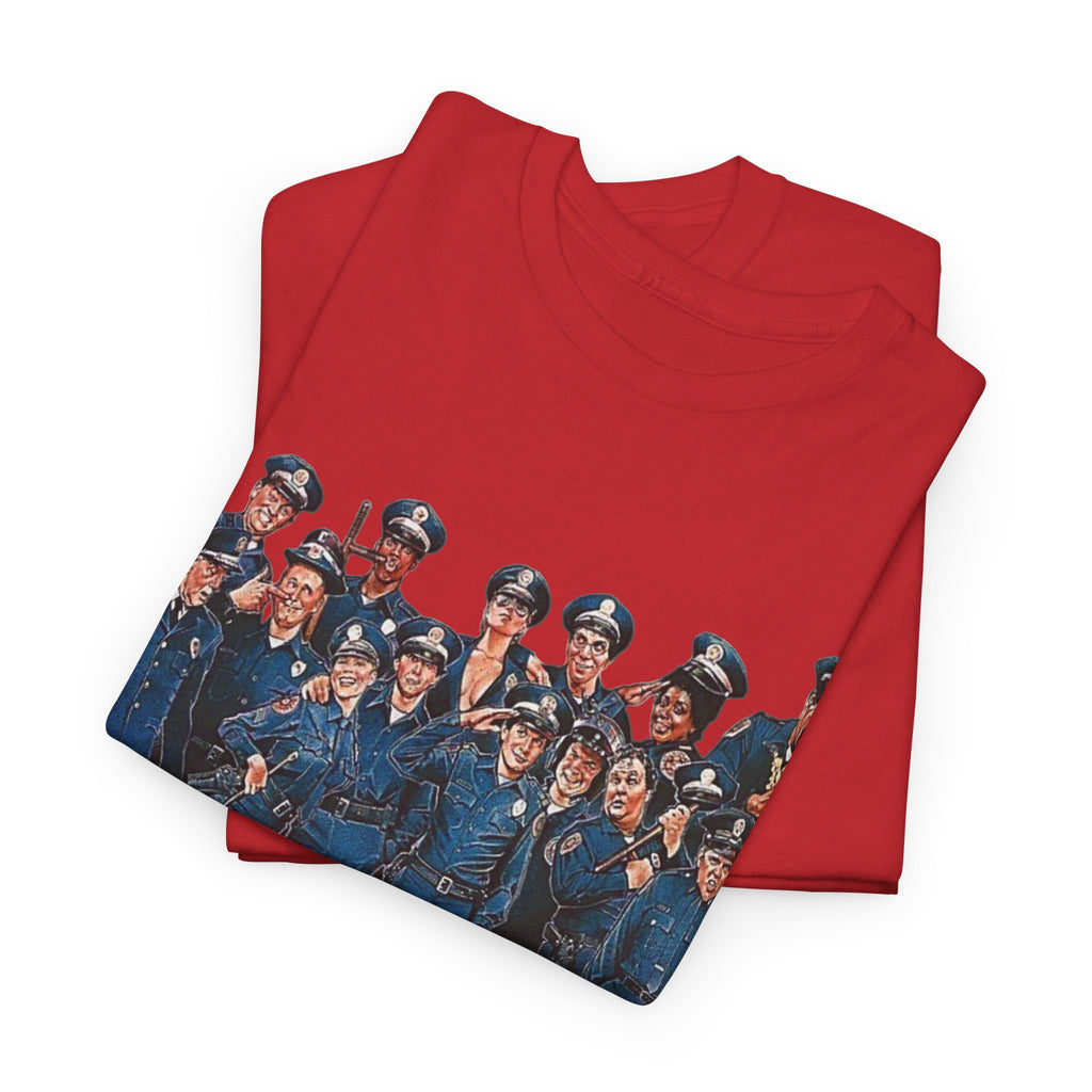 Police Academy Movie Inspired Cotton T‑Shirt — Retro Squad Photo Tee