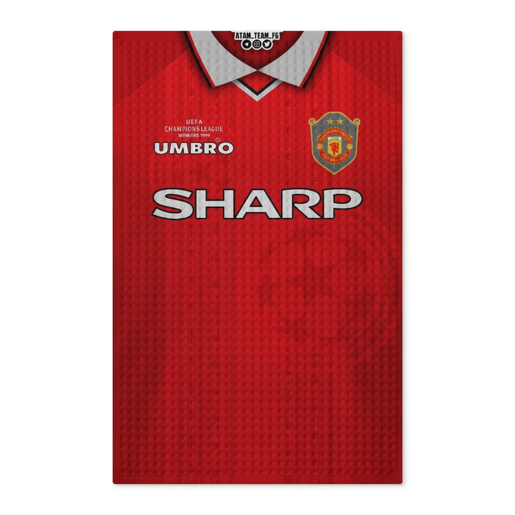 Manchester United 1999 Retro Red Soccer Jersey Tea Towel