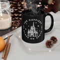 Black Castle Mug — "The Happiest Place on Earth" Ceramic Coffee Cup (11oz/15oz)