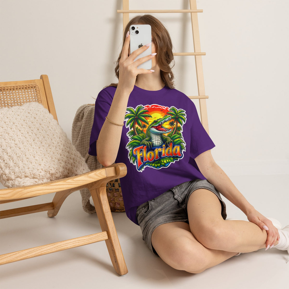 Florida Gator Sunset T-Shirt — Tropical Palm Beach Vacation Tee