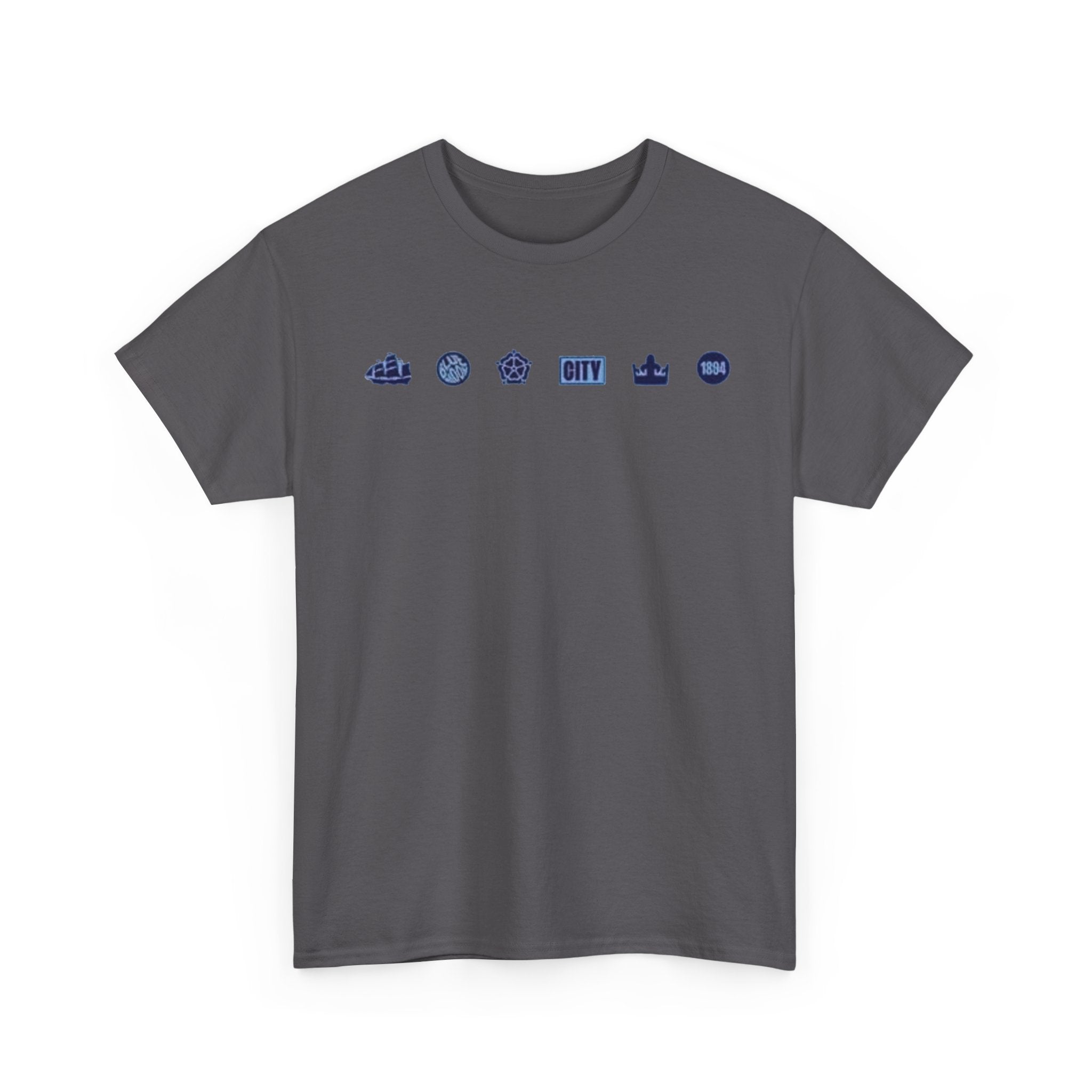 Manchester City Minimal City Icons Tee — Navy Skyline Icons Chest Print
