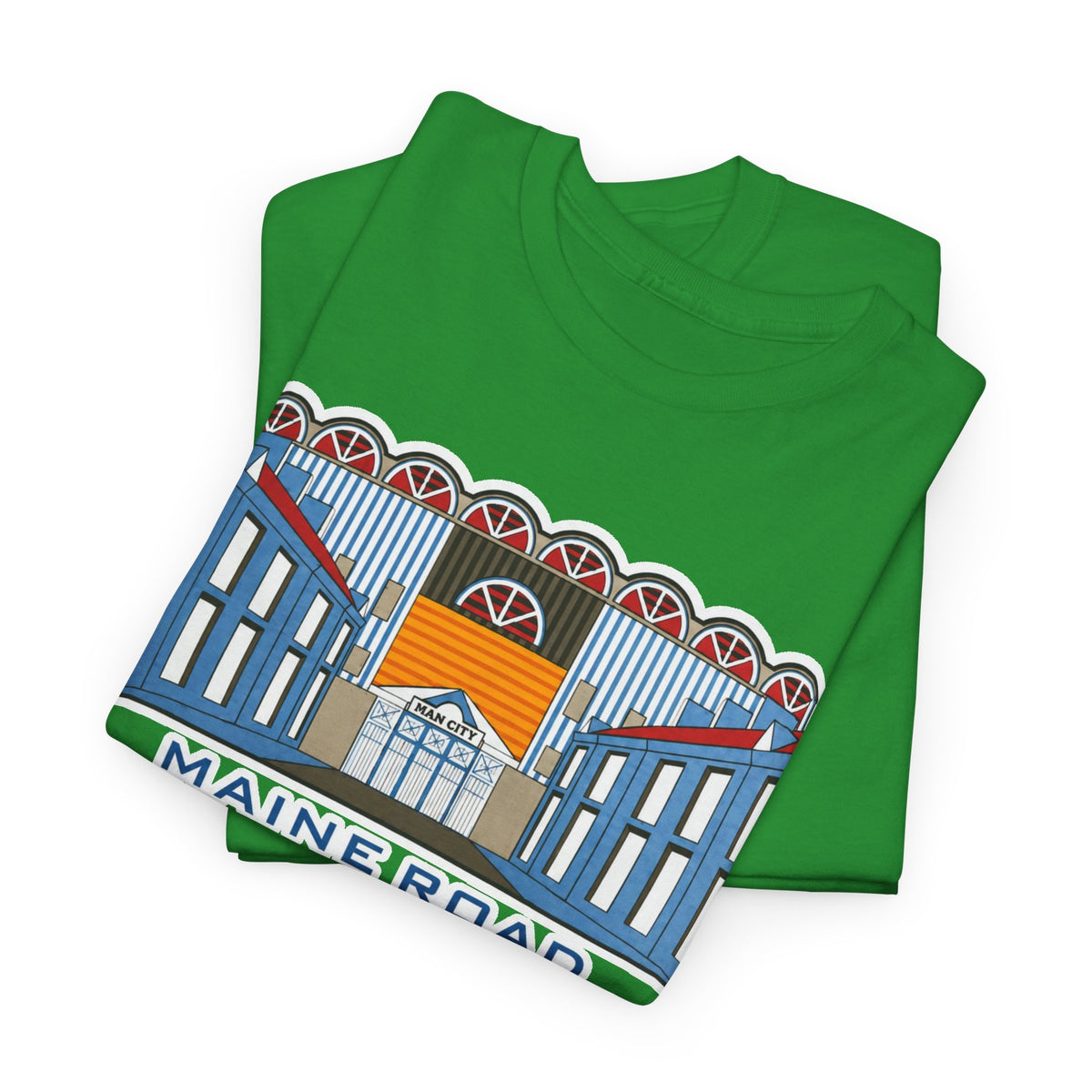 Maine Road 1923–2003 Cotton T-Shirt — Vintage Stadium Illustration Tee