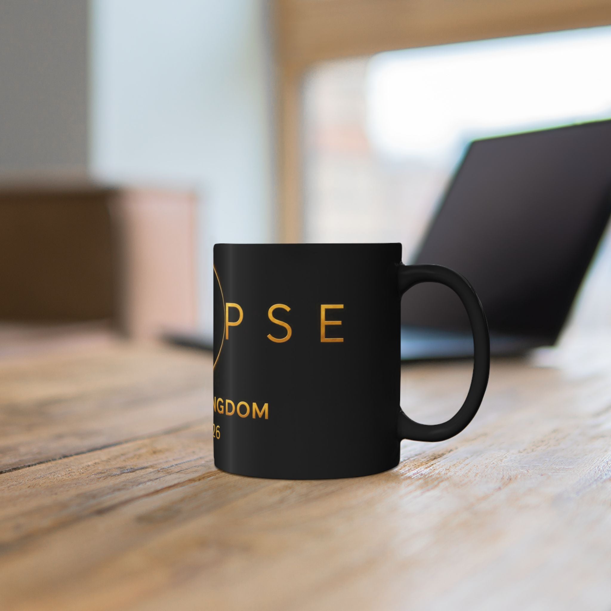 Eclipse 2026 Souvenir Mug — United Kingdom 12.08.26 Black Ceramic