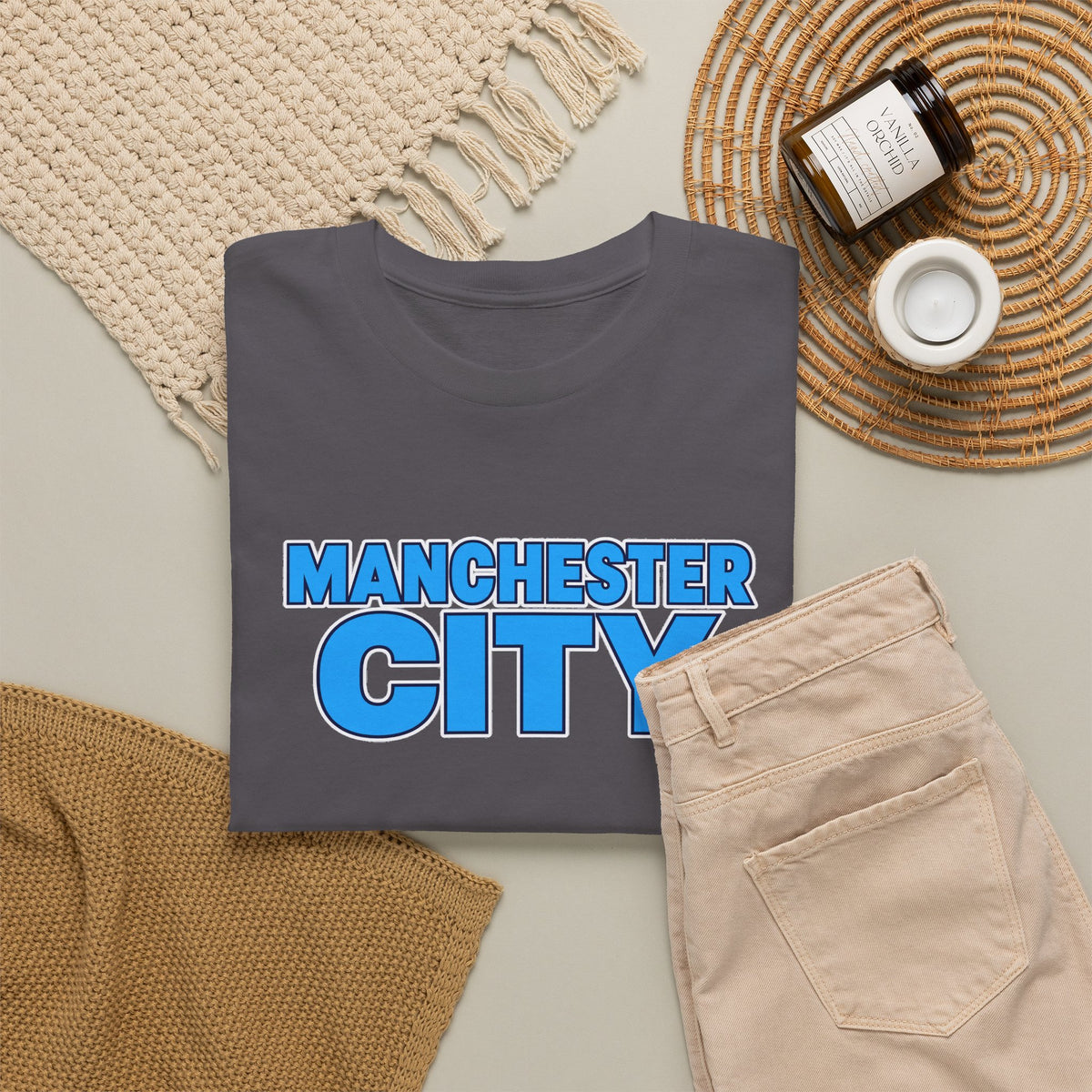 Manchester City T‑Shirt — Retro Blue Logo Tee