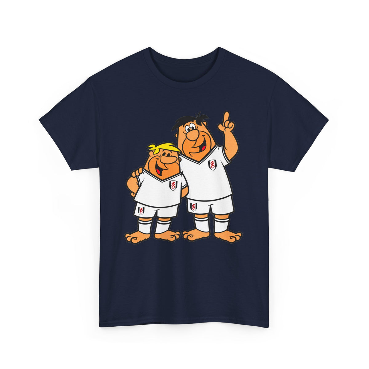 Fulham Flintstones Fred & Barney Cartoon Cotton T-Shirt Tee - Vintage Flintstones-Style Brothers Shirt