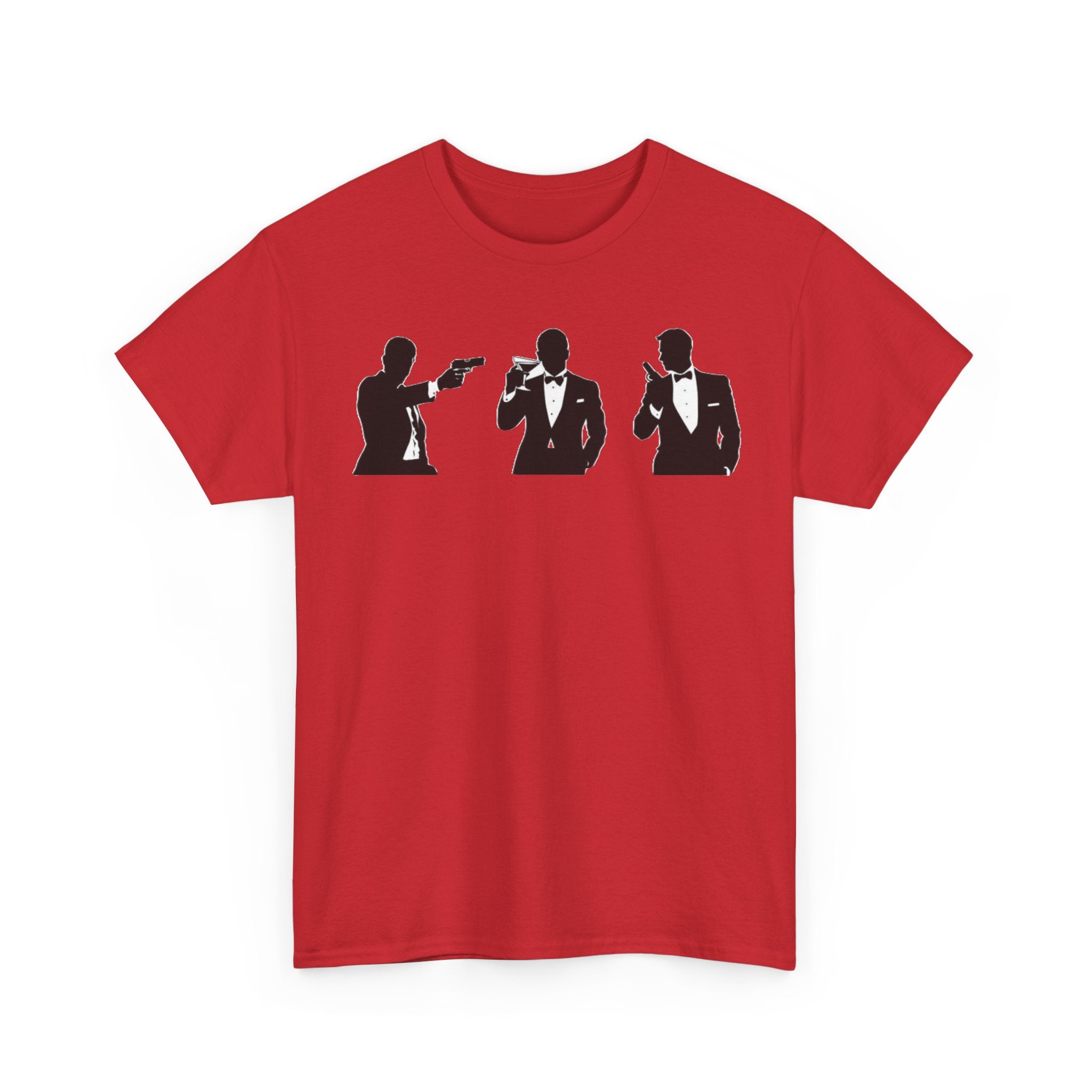 Bond in Suits Silhouette Tee — Classic James Bond Tuxedo Graphic Shirt
