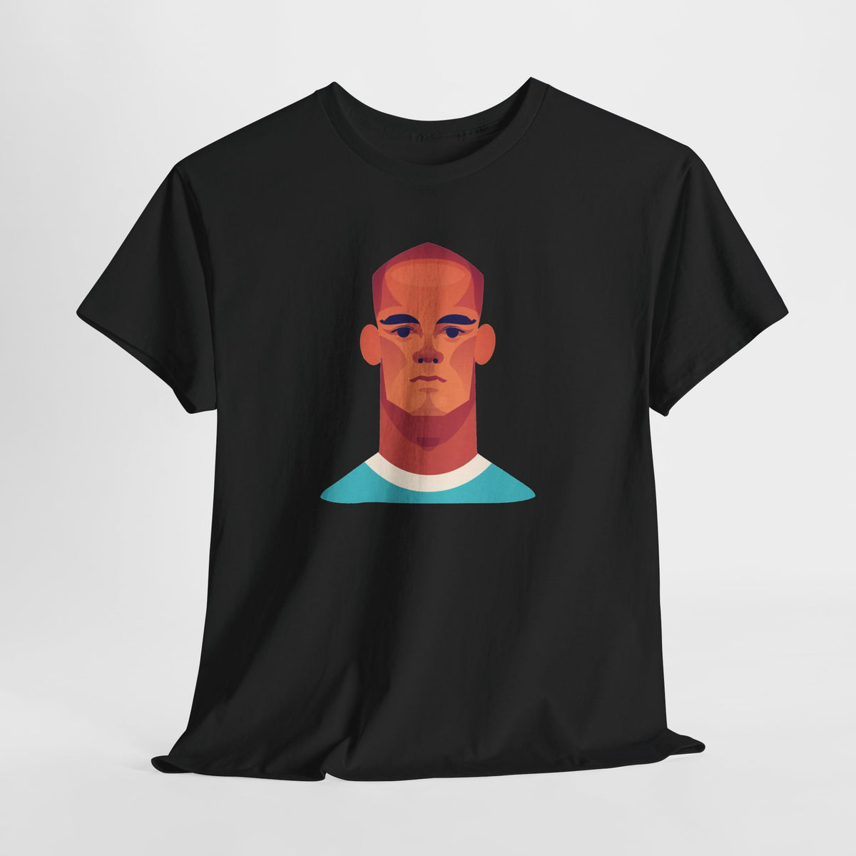 Vinny Kompany Manchester City Legend Minimalist Portrait Tee — Bold Stylized Face Graphic T-Shirt