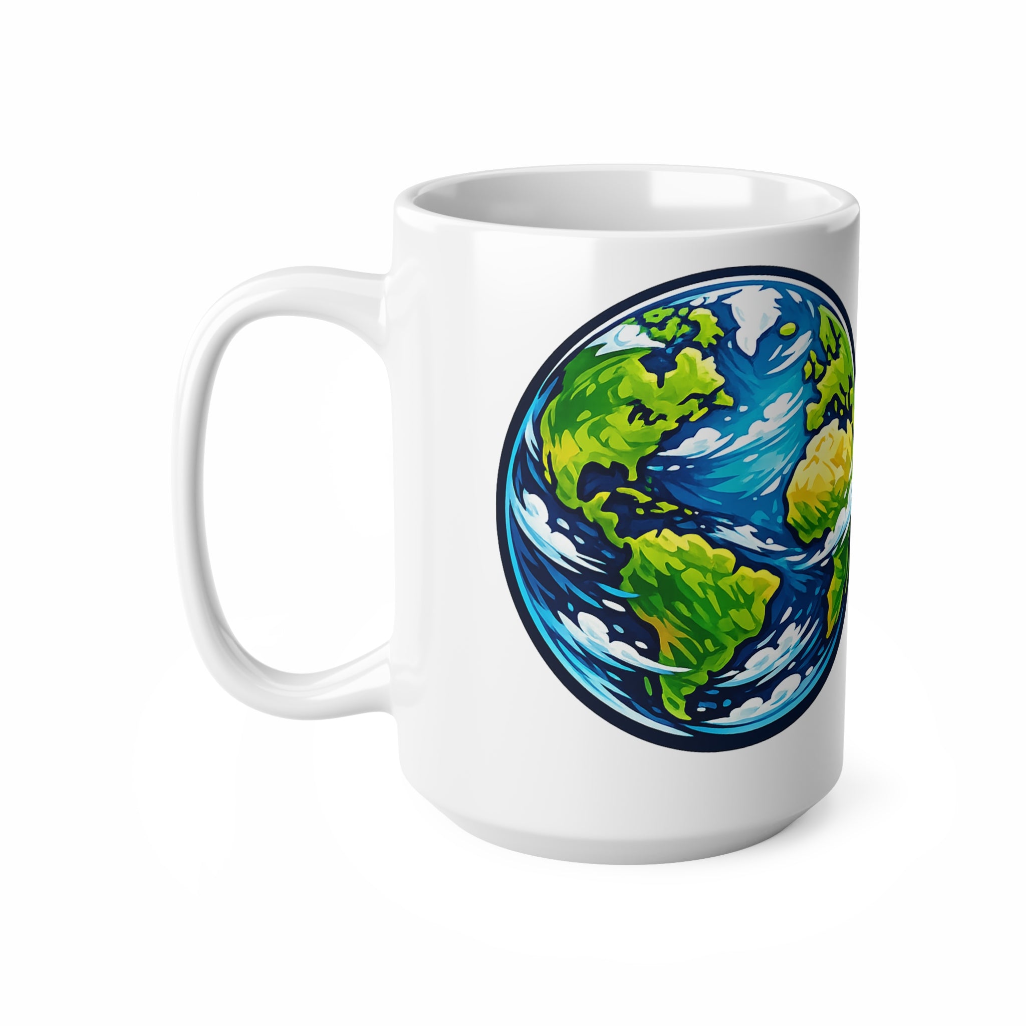 Earth Globe Ceramic Mug — Eco-Friendly World Map Coffee Cup (11oz & 15oz)