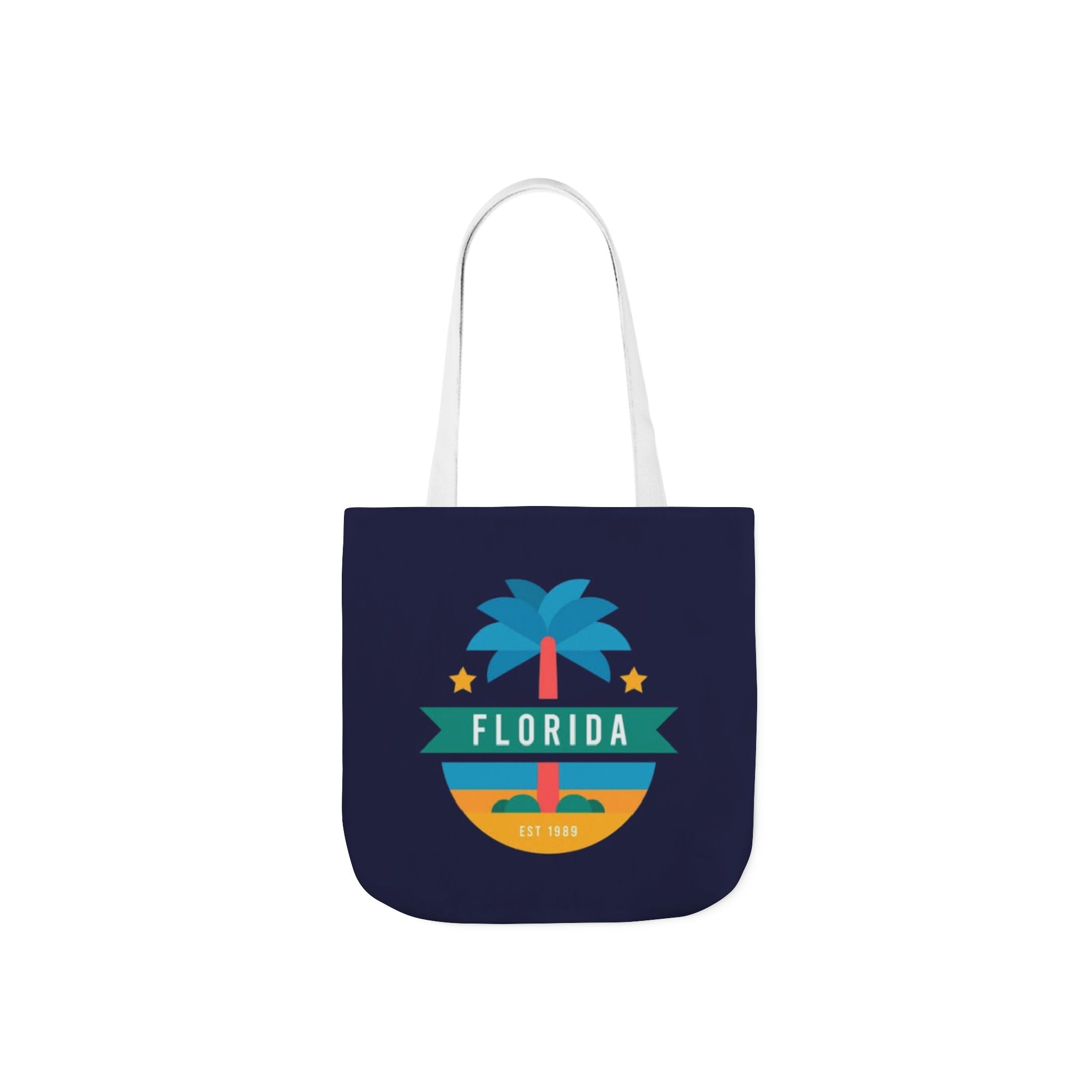 Florida Palm Beach Canvas Tote Bag — Retro Sunshine Travel Tote