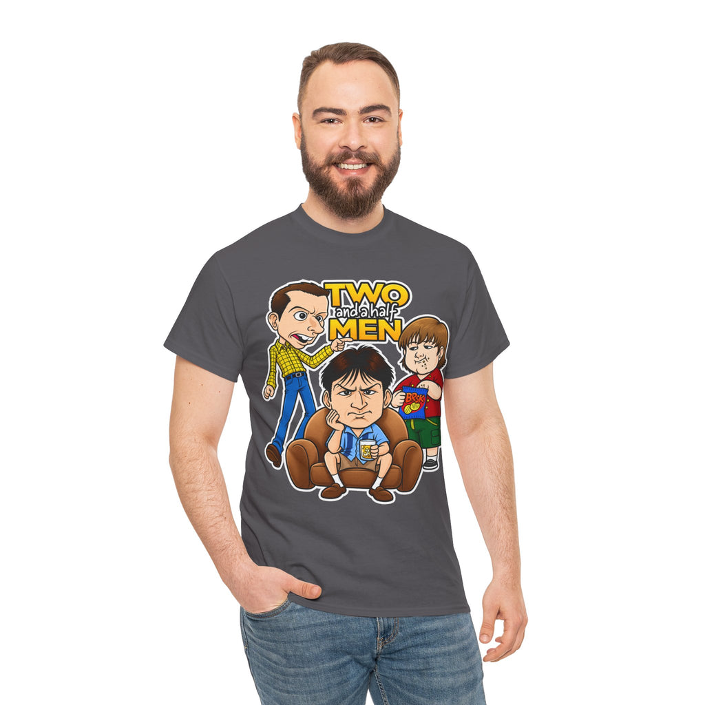 Two and a Half Men Inspired Cartoon Tee — Retro TV Comedy Graphic T-Shirt