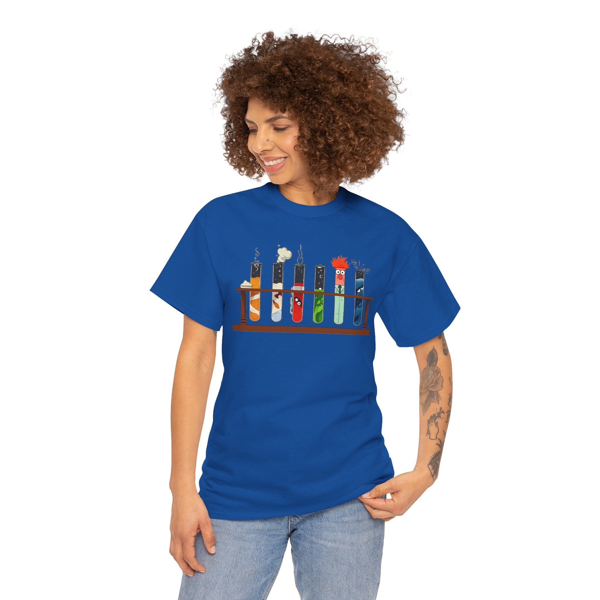 Muppets Beaker Science Test Tube Cats T‑Shirt — Cute Laboratory Cat Illustrations Tee