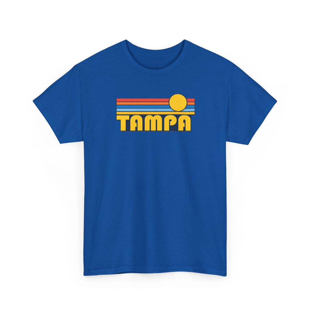 Tampa Retro Sunset T-Shirt — Vintage 70s Striped Beach Tee