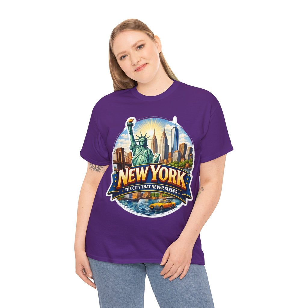 New York City T-Shirt - 'The City That Never Sleeps' Vintage Skyline Tee