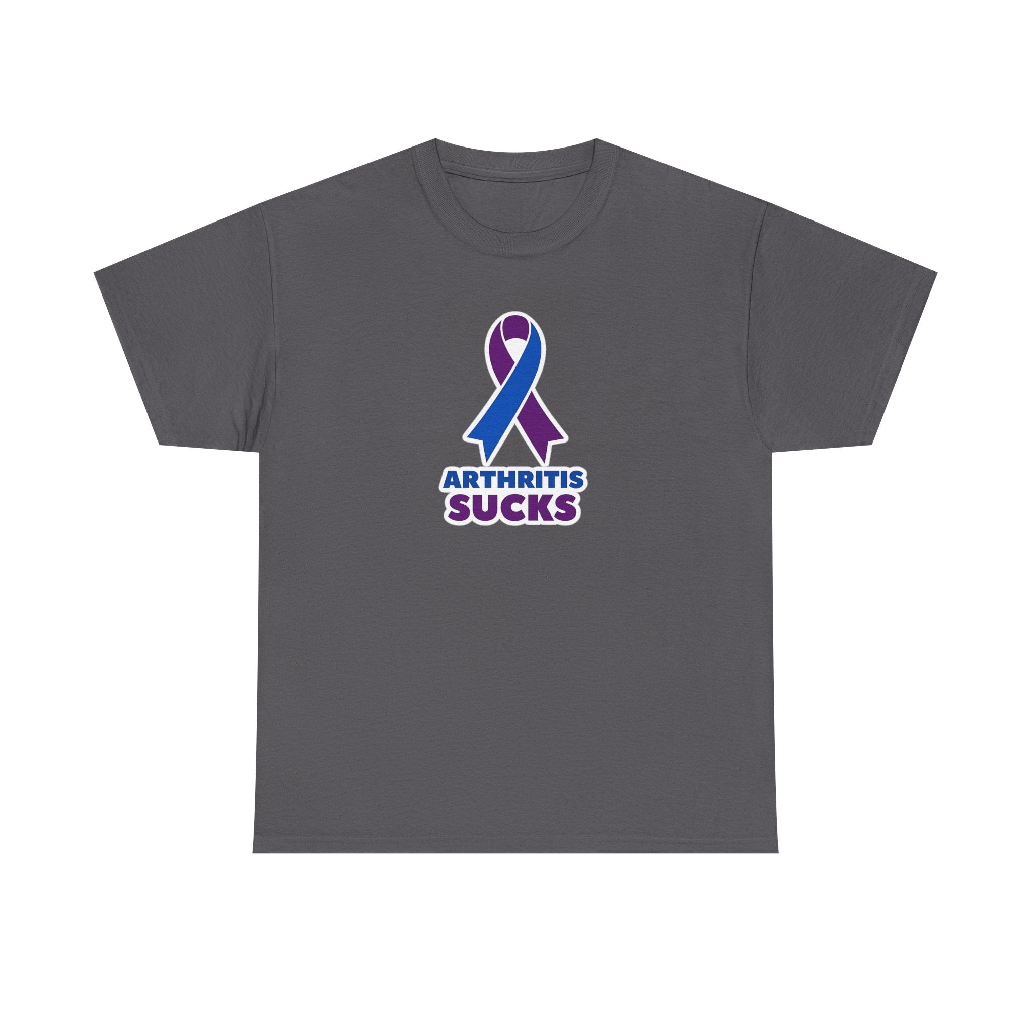 Arthritis Sucks Awareness T-Shirt — Purple & Blue Ribbon Support Tee
