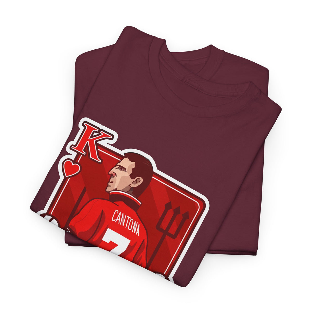 Cantona Playing Card Cotton T-Shirt / Tee — Number 7 Custom Jersey Design
