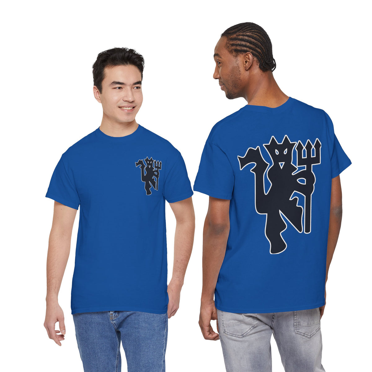 Manchester United Devil Cotton T-Shirt – Retro Trident Football Crest Tee