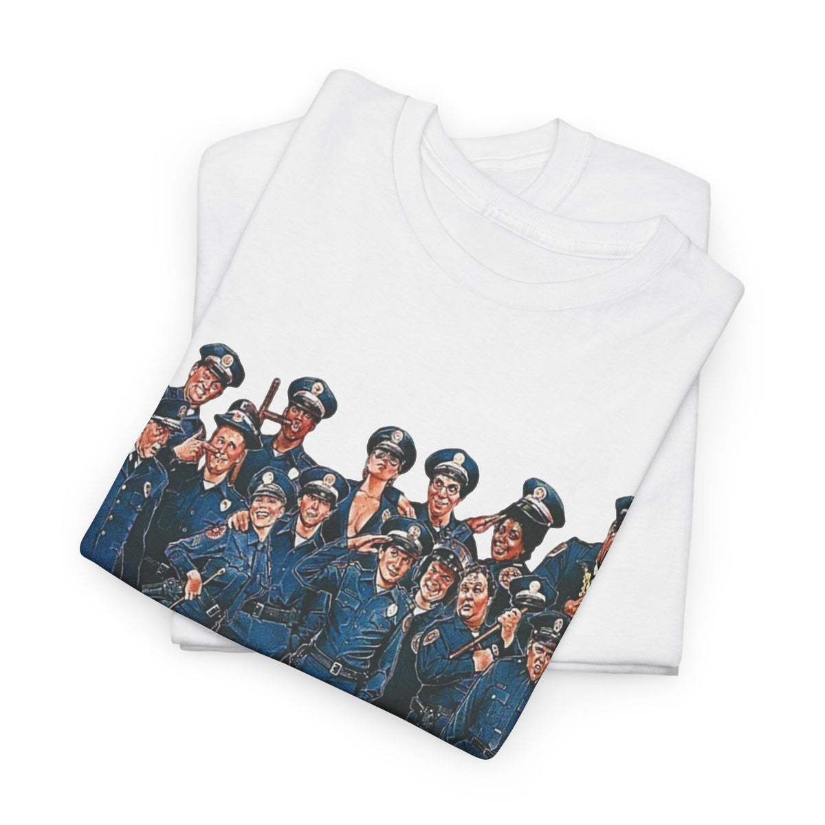 Police Academy Movie Inspired Cotton T‑Shirt — Retro Squad Photo Tee