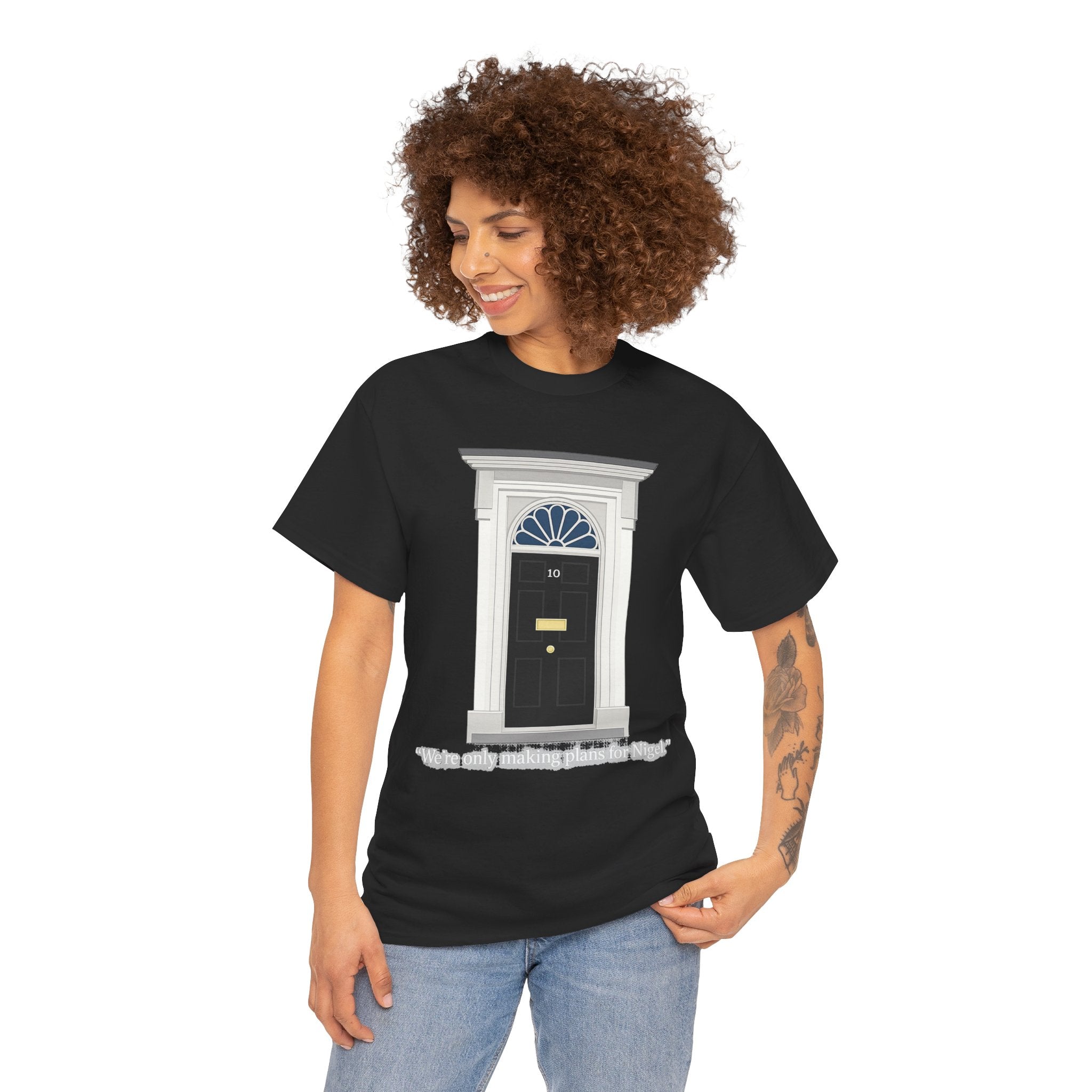 Doorway Graphic Tee — 'With Only a Knocking, who will be Might?' Black T‑Shirt