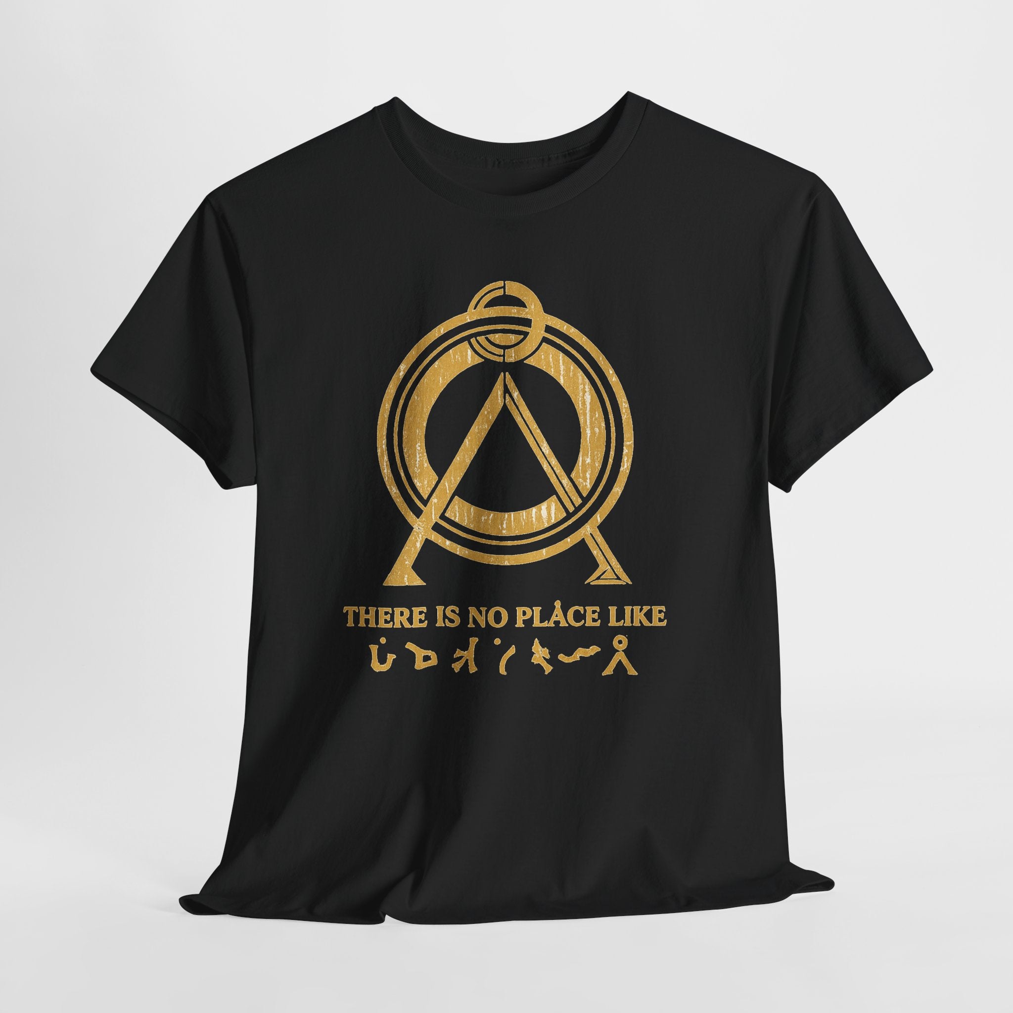There Is No Place Like Home Graphic Tee — Vintage Gold Sigil T‑Shirt