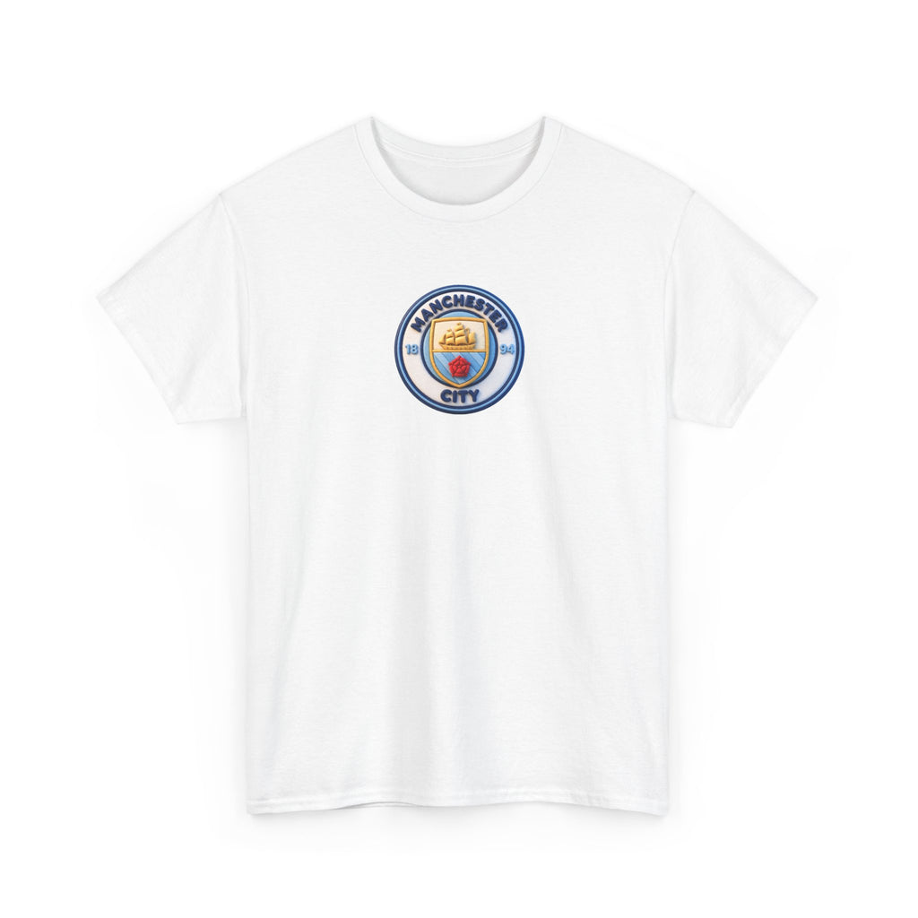 Manchester City Crest Unofficial 3D T-Shirt — Minimal Soccer Logo Tee