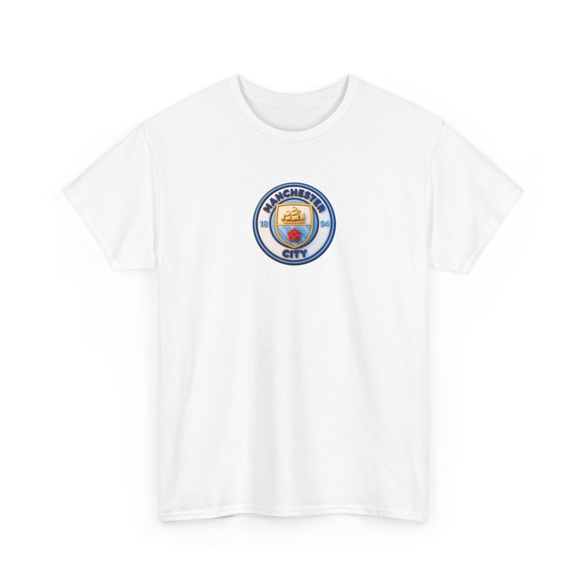 Manchester City Crest Unofficial 3D T-Shirt — Minimal Soccer Logo Tee