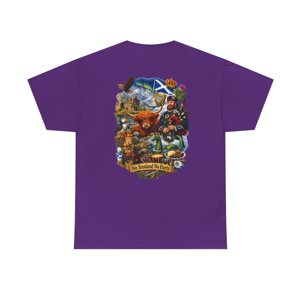 Scotland Collage T-Shirt — "No Scotland No Party" Scottish Heritage Tee
