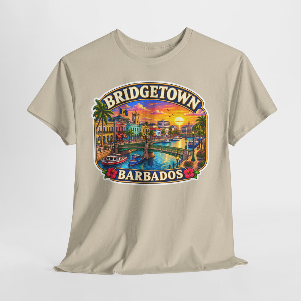 Bridgetown Barbados Vintage Sunset Tee — Caribbean Travel Souvenir T-Shirt